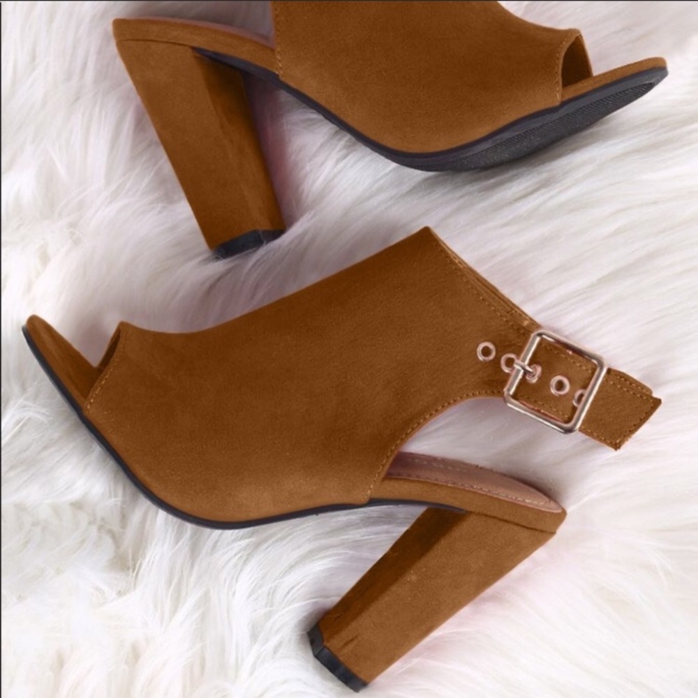 Open toe sling back heels- Size 6.5